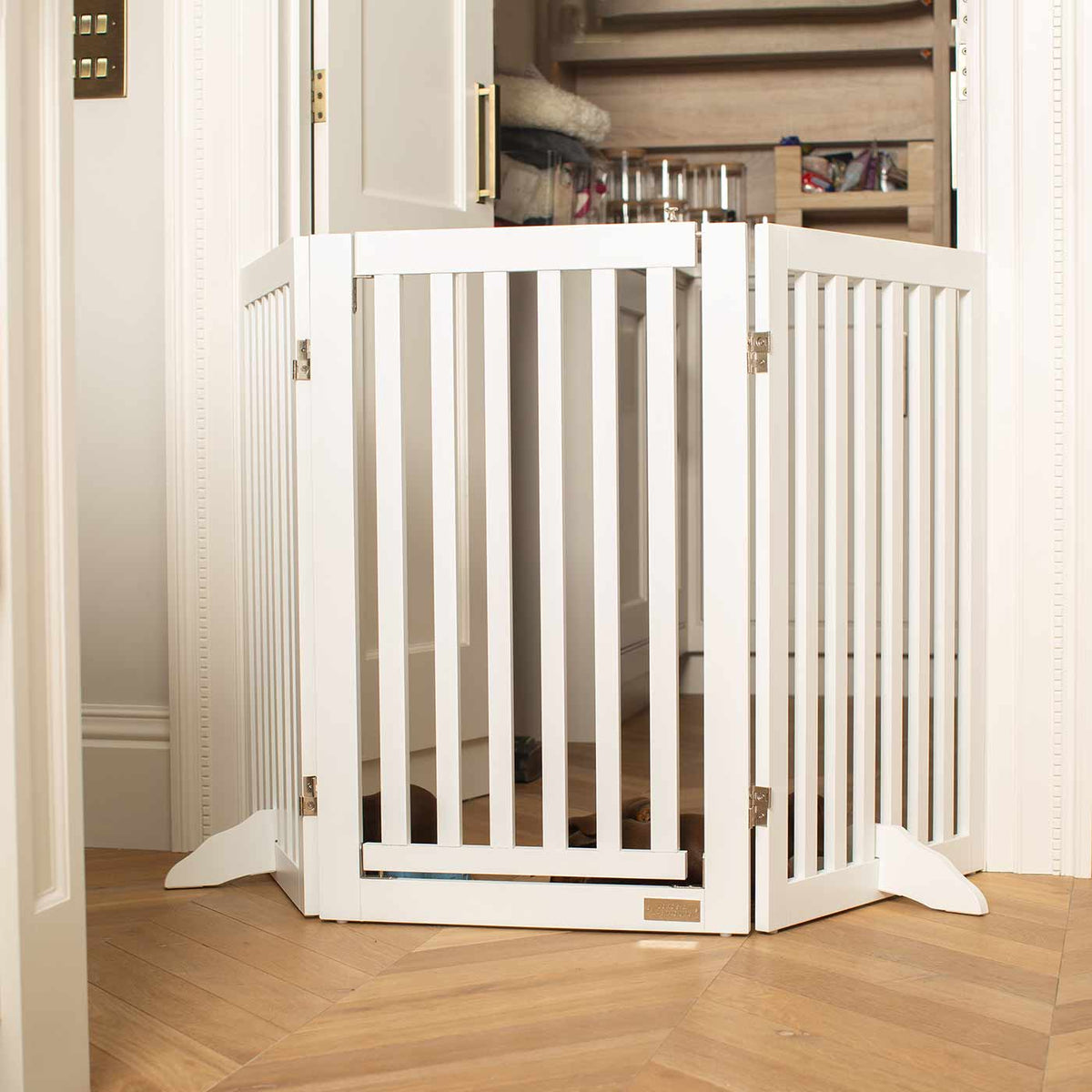 Medium White Wooden Dog Gate, view 3