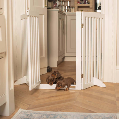 Medium White Wooden Dog Gate, view 2