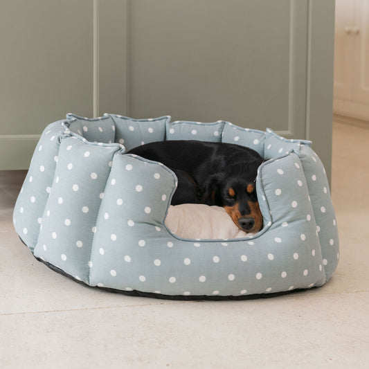 High Wall Bed With Removable Covers in Duck Egg Spot
