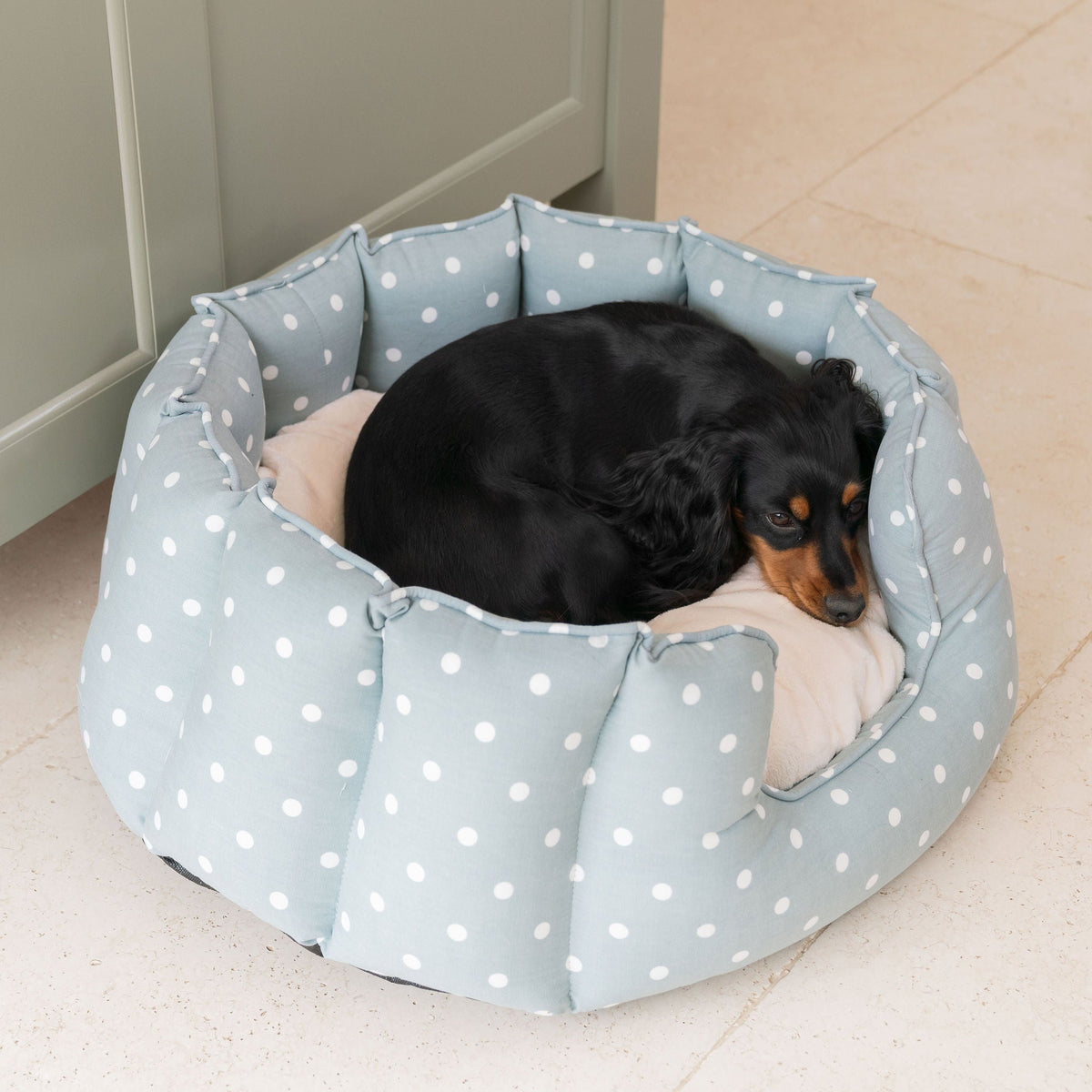 High Wall Bed With Removable Covers in Duck Egg Spot, view 4