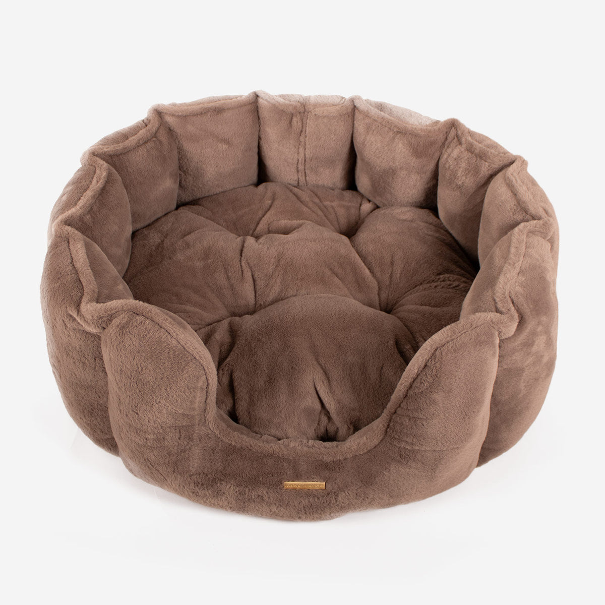 High Wall Bed With Removable Covers in Calming Anti-Anxiety Fawn Faux Fur, view 7