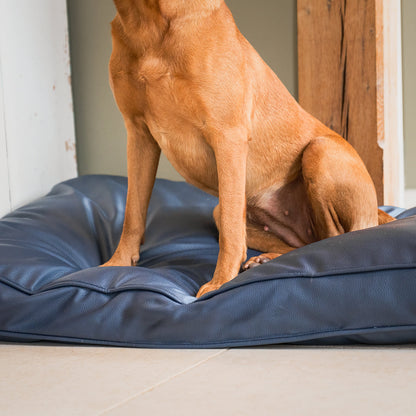 Dog Cushion With Removable Cover in Rhino Tough Pacific Faux Leather, view 4