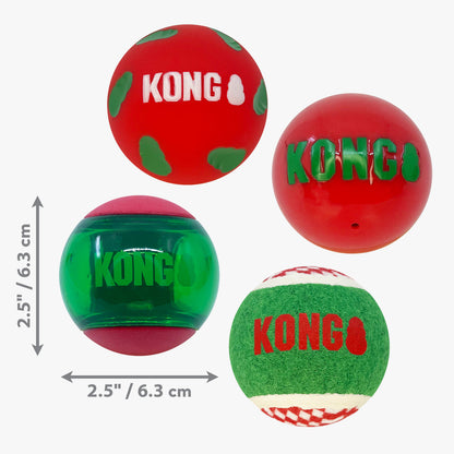 KONG Holiday Occasions Balls 4 Pack, view 4