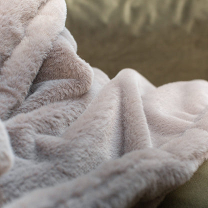Dog & Puppy Blanket in Calming Anti-Anxiety Fawn Faux Fur, view 3