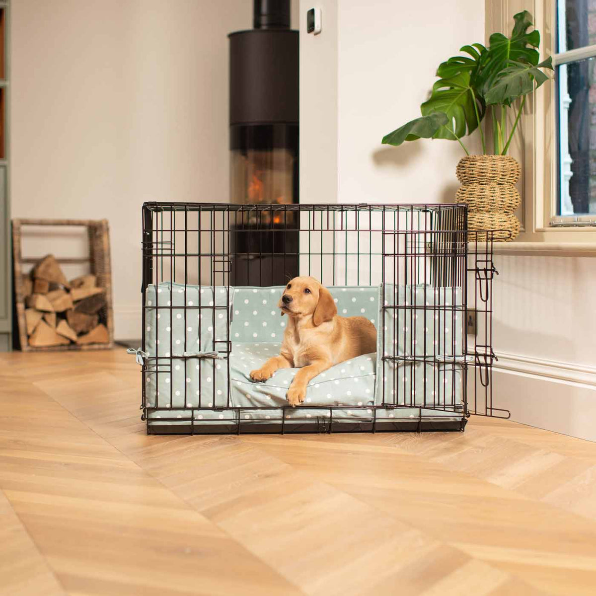 Dog Crate Bumper in Duck Egg Spot, view 10