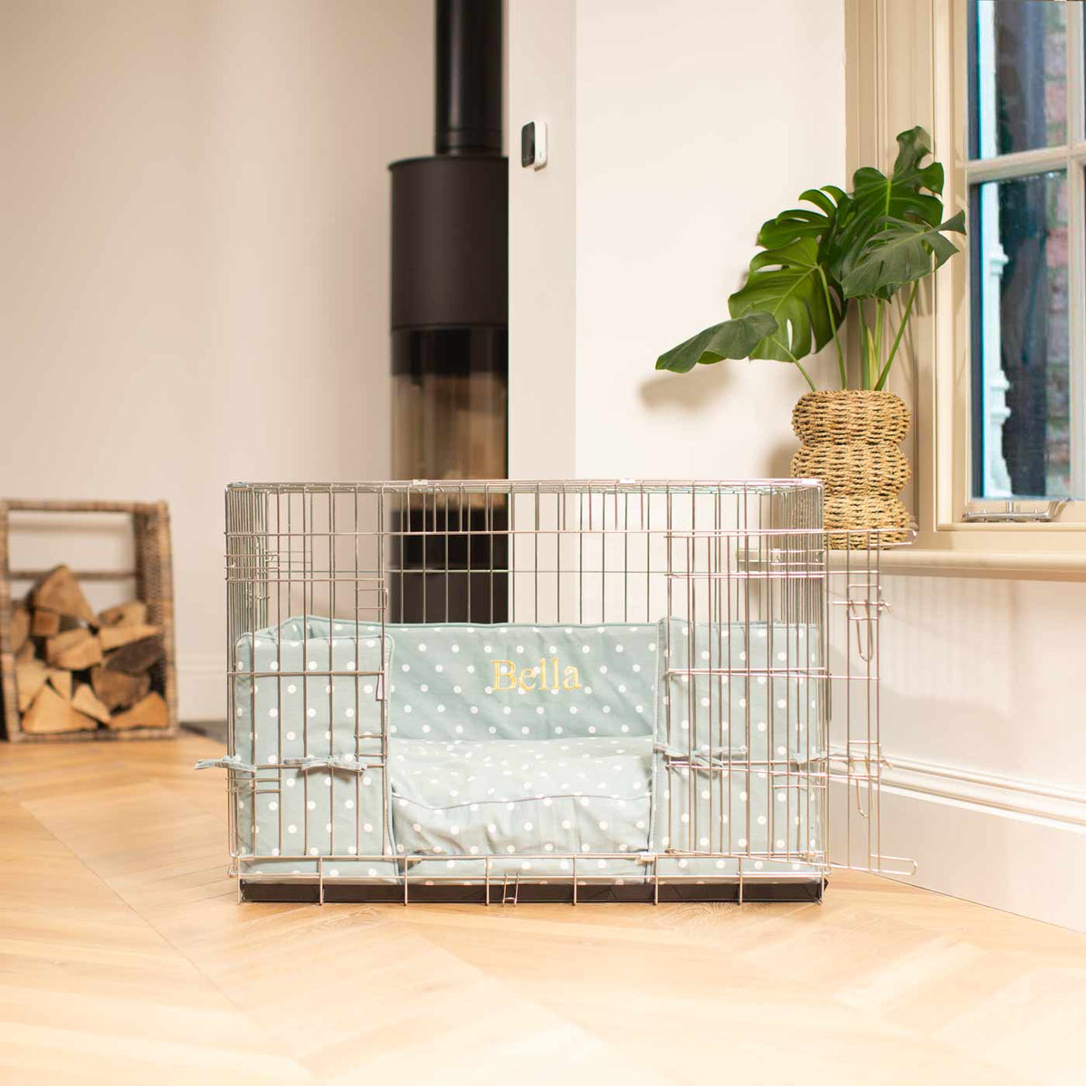 Dog Crate Bumper in Duck Egg Spot, view 5