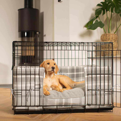 Dog Crate Bumper in Balmoral Dove Grey Tweed, view 7