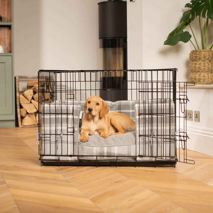 Dog Crate Bumper in Balmoral Dove Grey Tweed, view 4