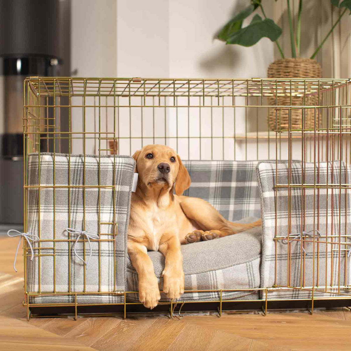 Dog Crate Bumper in Balmoral Dove Grey Tweed, view 6