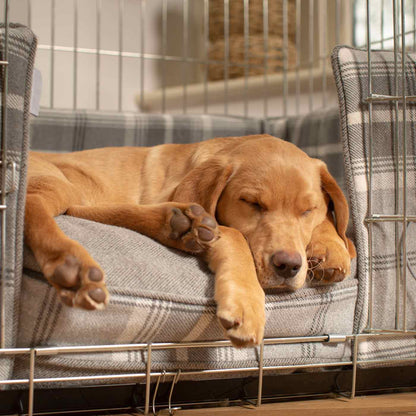 Dog Crate Bumper in Balmoral Dove Grey Tweed, view 2