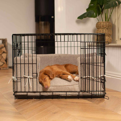Dog Crate with Cushion & Bumper in Mink Bouclé, view 3