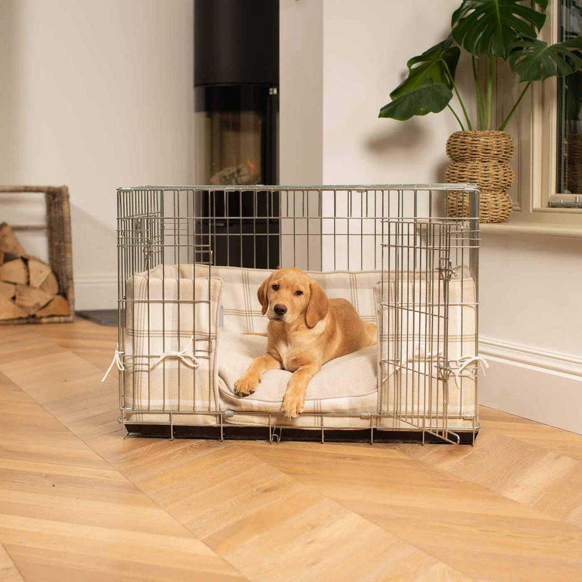 Dog Crate Bumper in Balmoral Natural Tweed, view 2