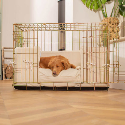 Dog Crate with Cushion & Bumper in Savanna Bone