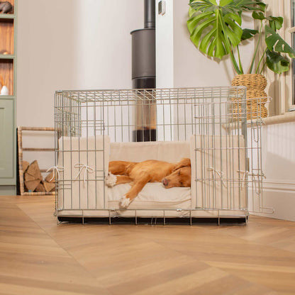 Dog Crate with Cushion & Bumper in Savanna Bone, view 3
