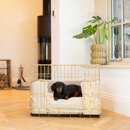 Dog Crate with Cushion & Bumper in Savanna Oatmeal