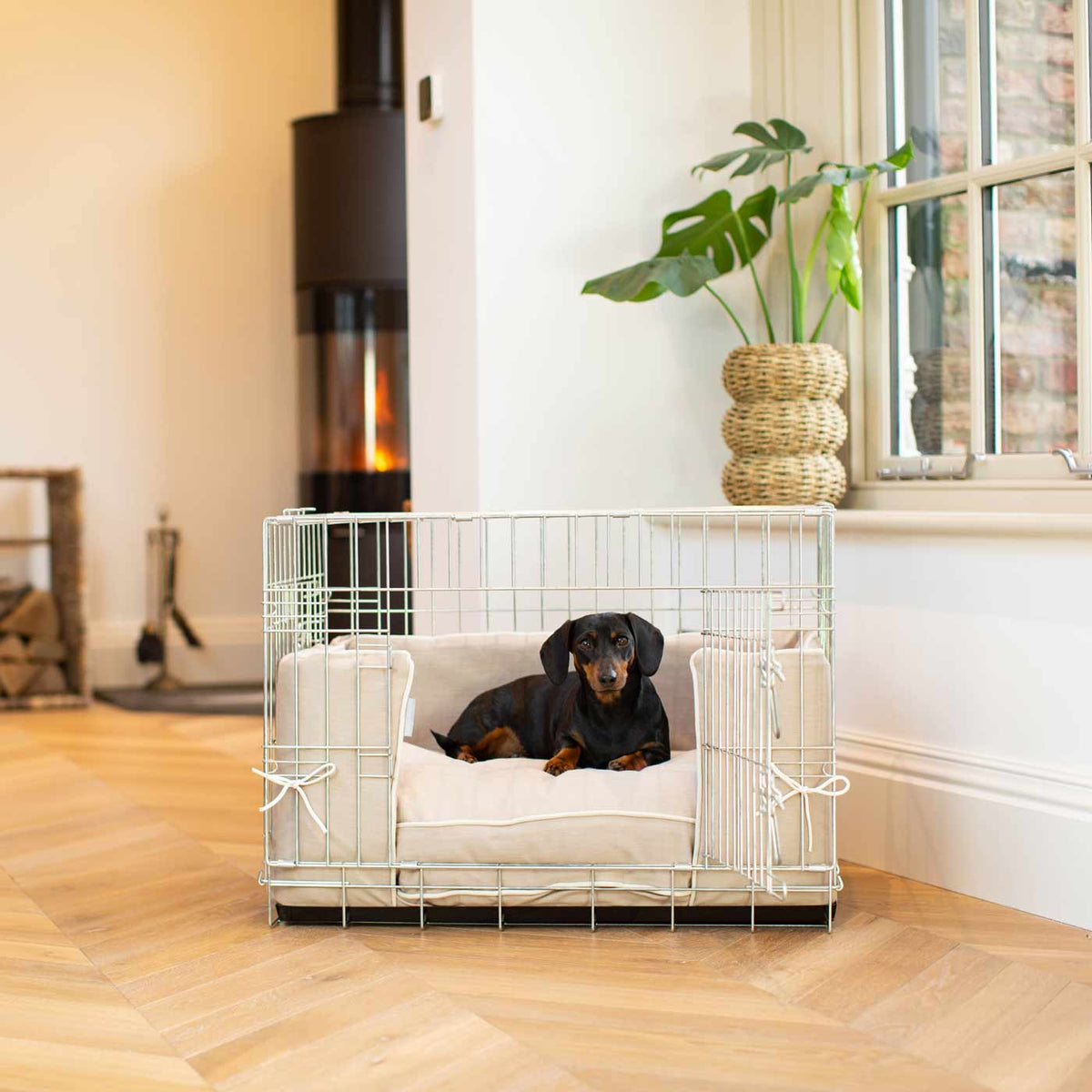Dog Crate Bumper in Savanna Oatmeal