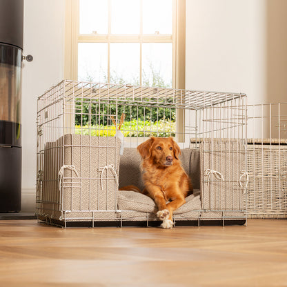 Dog Crate with Cushion & Bumper in Essentials Herdwick Pebble, view 3