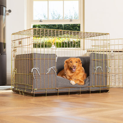 Dog Crate with Cushion & Bumper in Essentials Herdwick Graphite, view 4