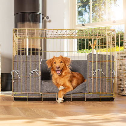 Dog Crate with Cushion & Bumper in Essentials Herdwick Graphite, view 6