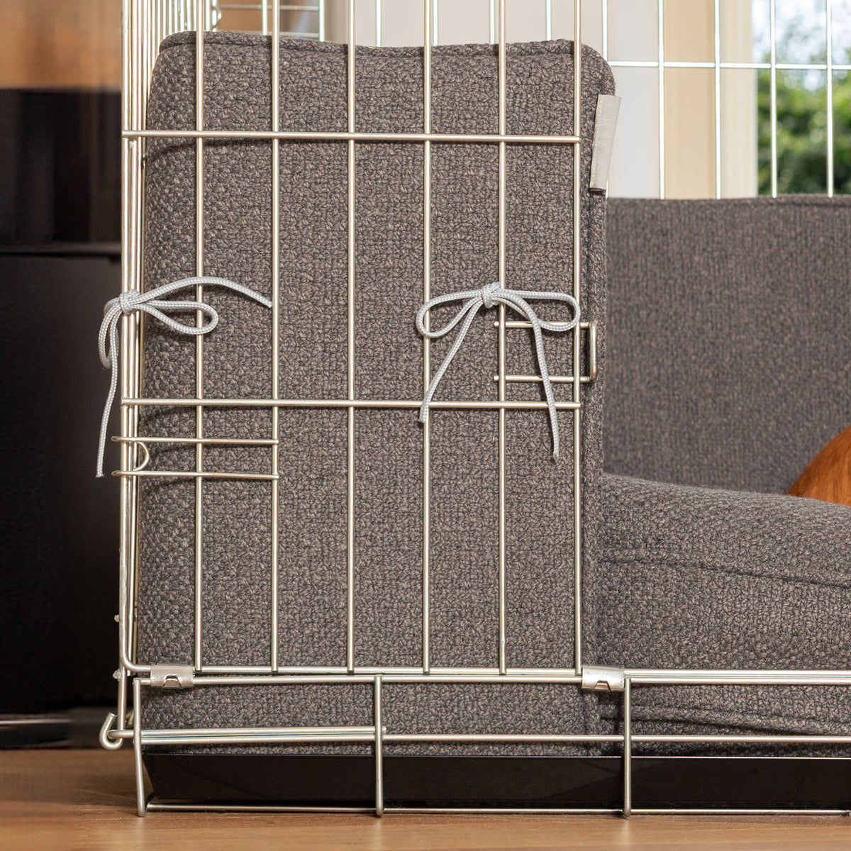 Dog Crate with Cushion & Bumper in Essentials Herdwick Graphite, view 2