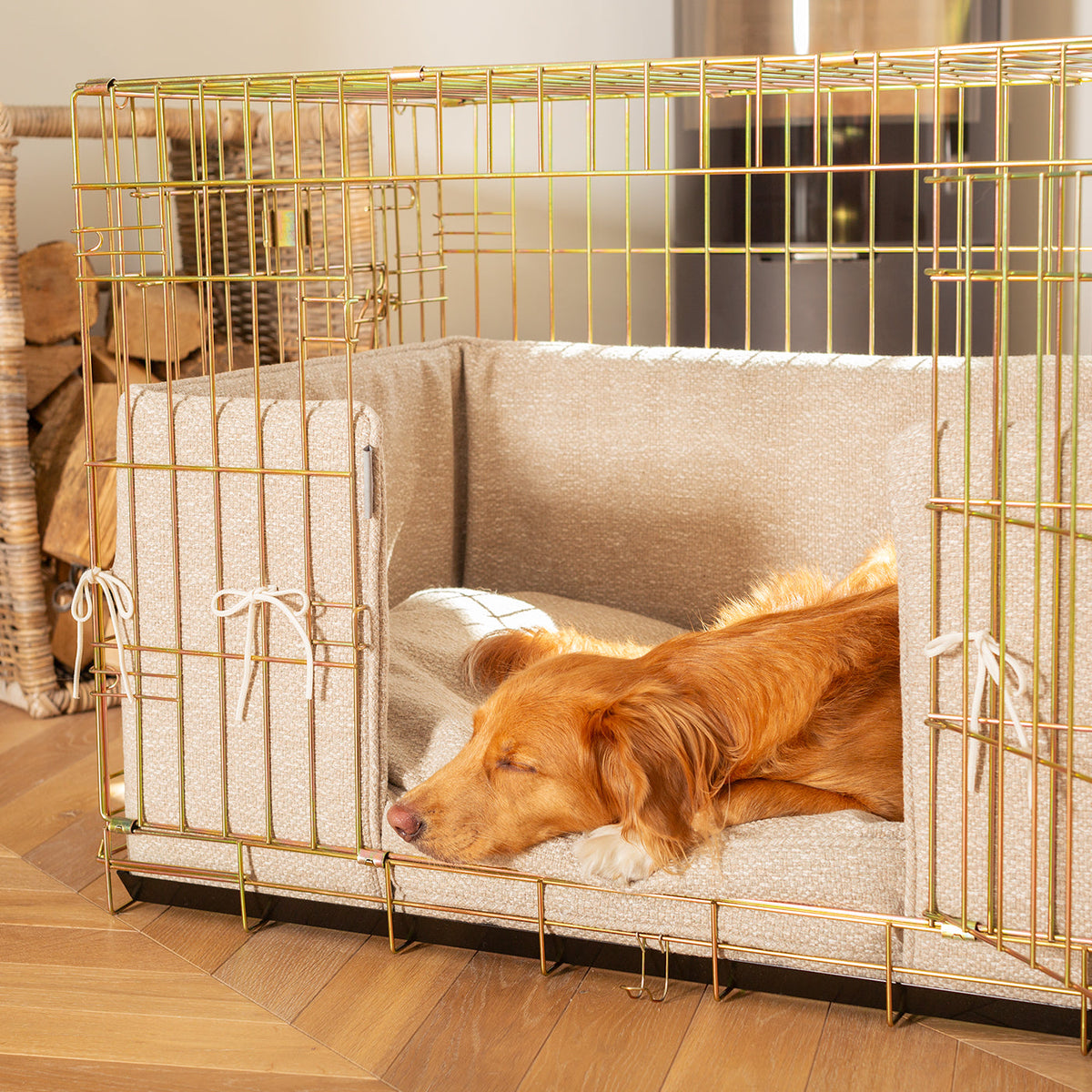 Dog Crate with Cushion & Bumper in Essentials Herdwick Sandstone