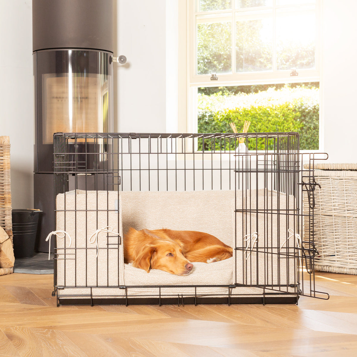 Dog Crate with Cushion & Bumper in Essentials Herdwick Sandstone, view 8