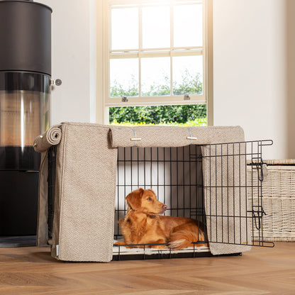 Dog Crate with Crate Cover in Essentials Herdwick Pebble