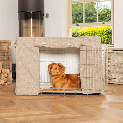 Dog Crate Cover In Essentials Herdwick Pebble, view 9