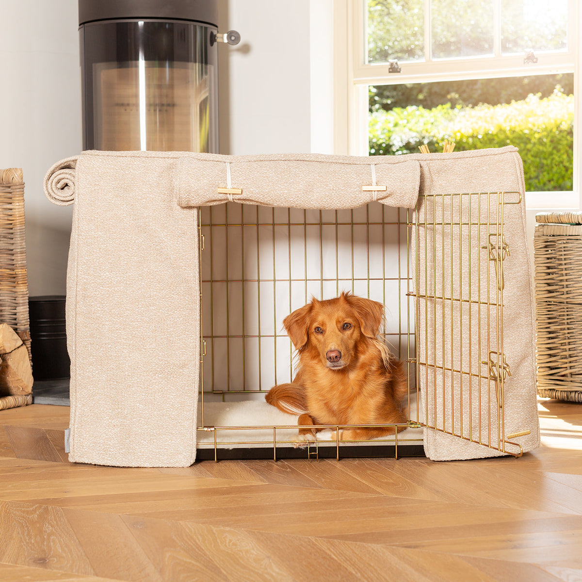Dog Crate Cover In Essentials Herdwick Sandstone, view 5