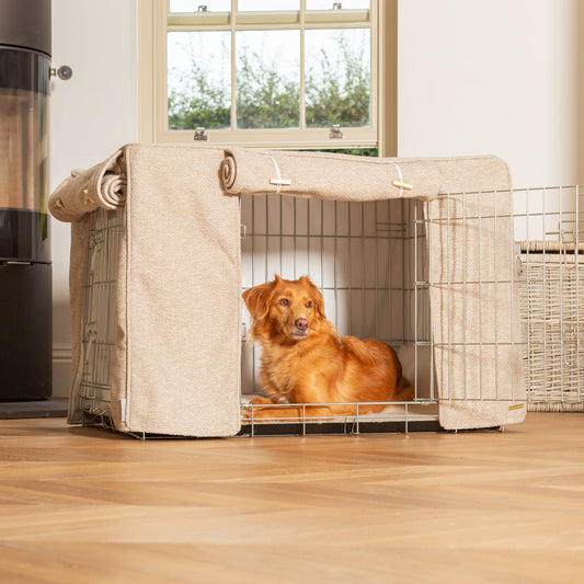 Dog Crate Cover In Essentials Herdwick Sandstone