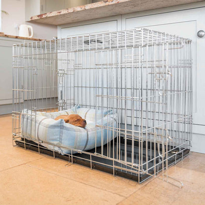 Cosy & Calming Puppy Crate Bed With Removable Covers in Balmoral Duck Egg Tweed, view 5
