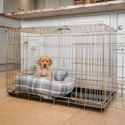Dog Crate with Cosy & Calming Puppy Crate Bed in Balmoral Dove Grey Tweed