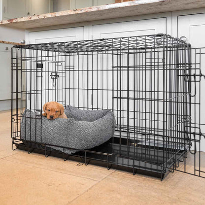 Dog Crate with Cosy & Calming Puppy Crate Bed in Granite Bouclé, view 6