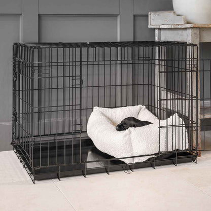 Dog Crate with Cosy & Calming Puppy Crate Bed in Ivory Bouclé, view 2