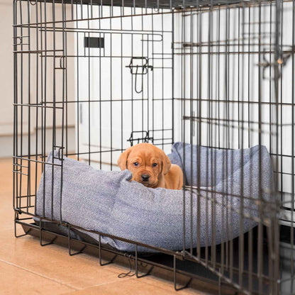 Cosy & Calming Puppy Crate Bed With Removable Covers in Oxford Herringbone Tweed, view 3