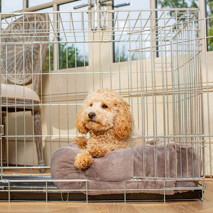 Cosy & Calming Puppy Crate Bed With Removable Covers in Calming Anti-Anxiety Fawn Faux Fur, view 7