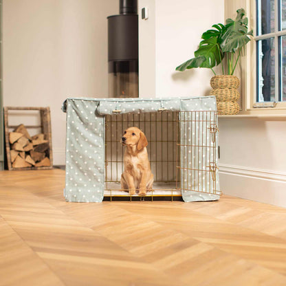 Dog Crate with Crate Cover in Duck Egg Spot, view 3