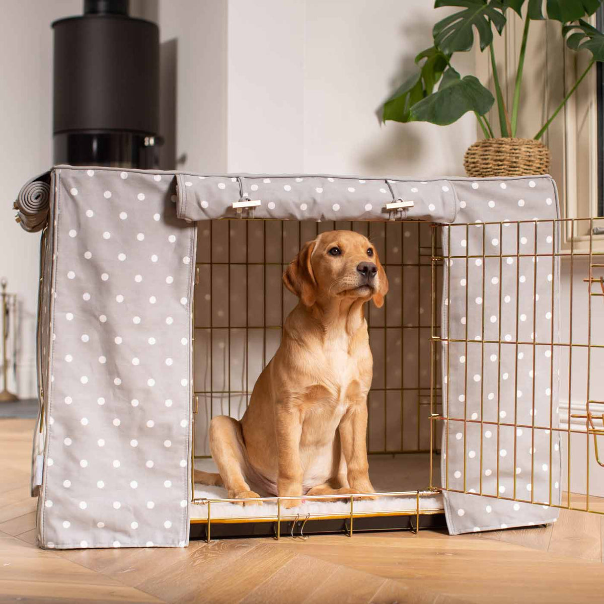Dog Crate Cover in Grey Spot, view 7