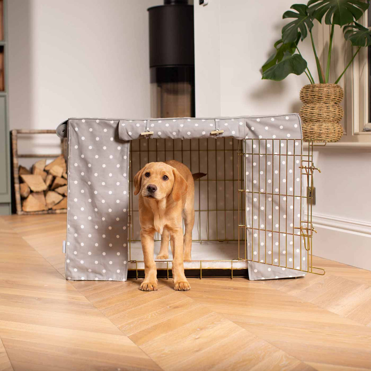 Dog Crate Cover in Grey Spot, view 8