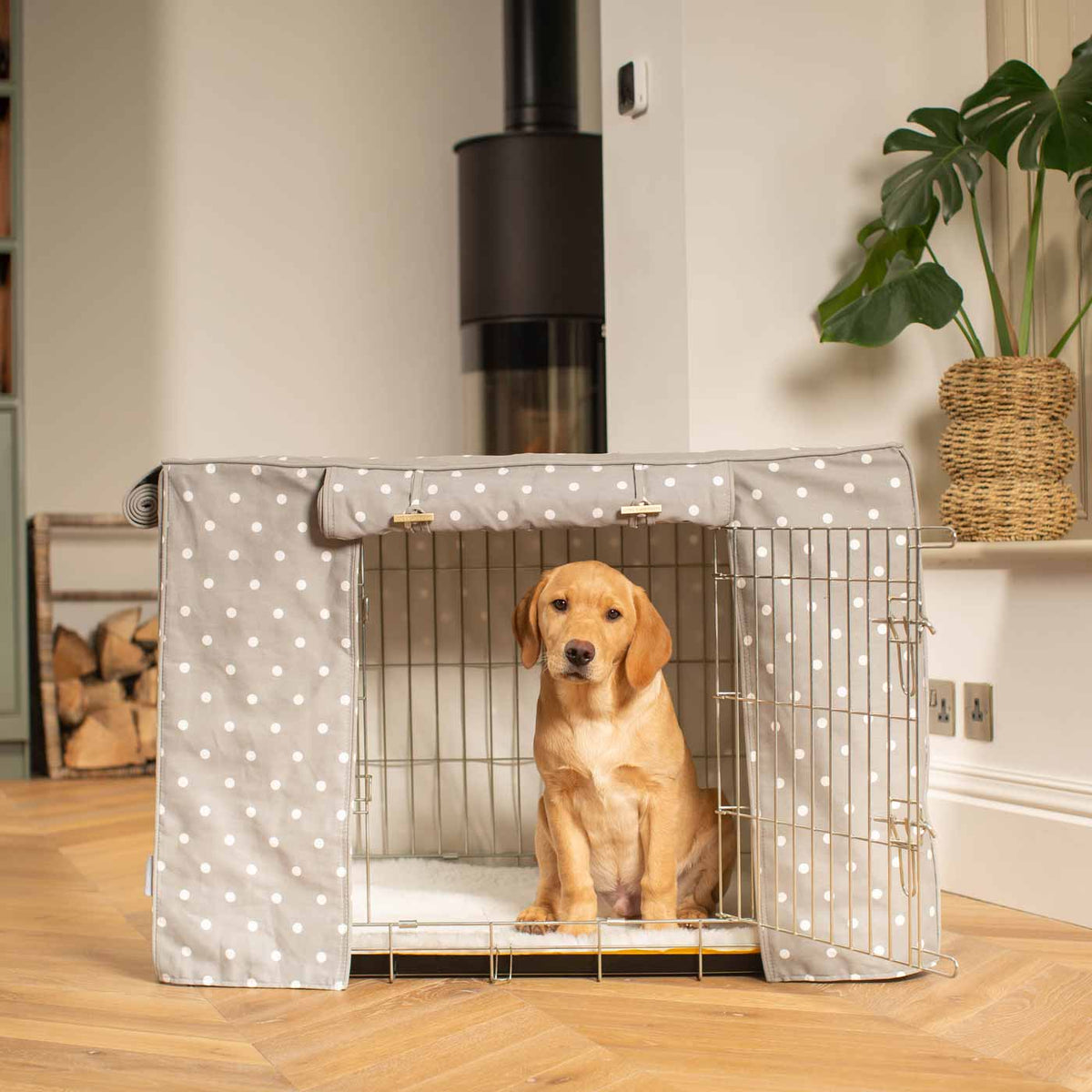 Dog Crate Cover in Grey Spot, view 10