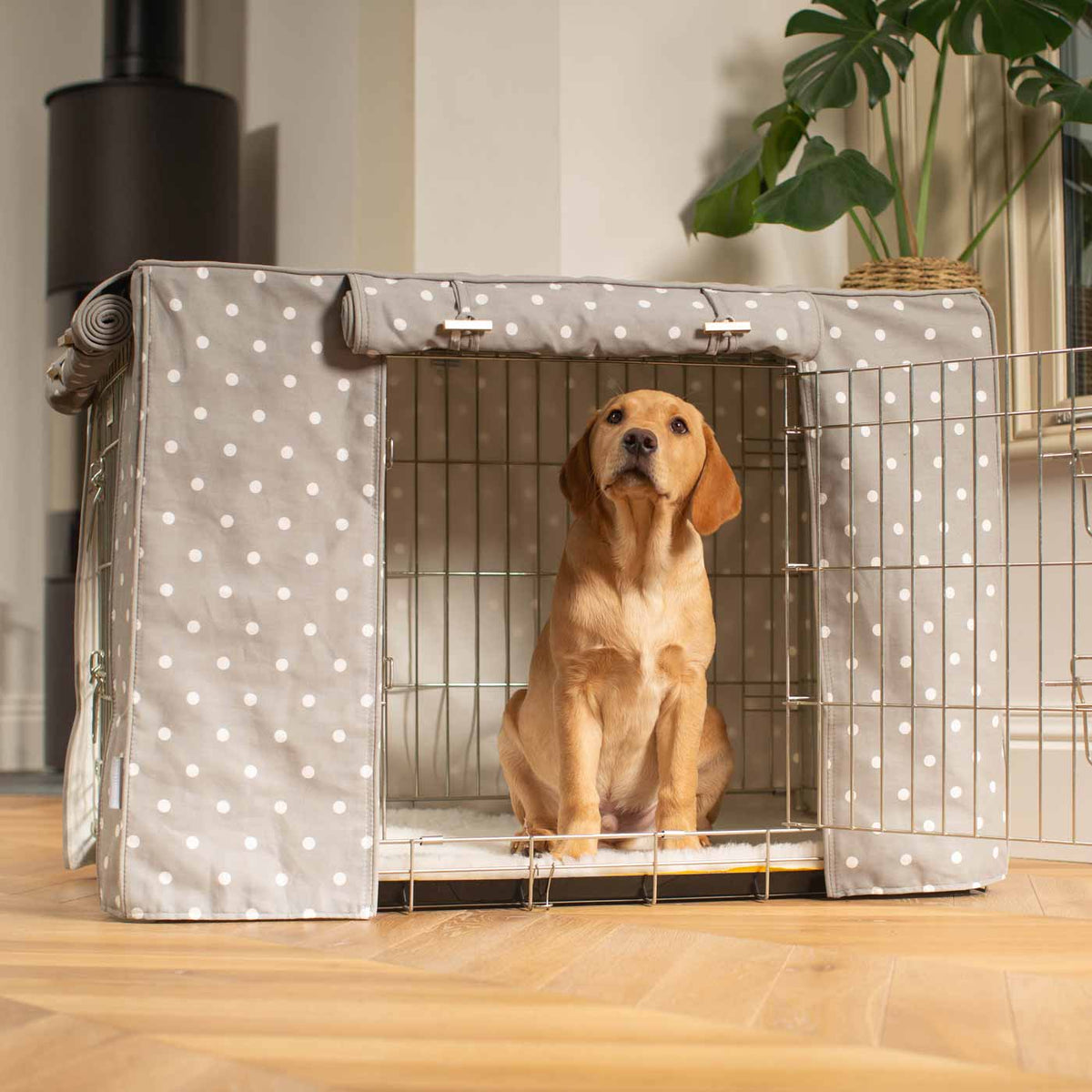 Dog Crate Cover in Grey Spot, view 11
