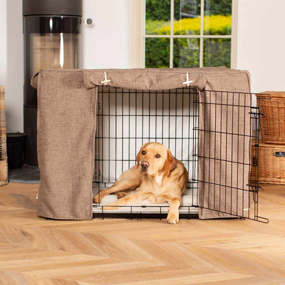 Dog Crate with Crate Cover in Inchmurrin Umber, view 3