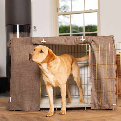 Dog Crate with Crate Cover in Inchmurrin Umber, view 2