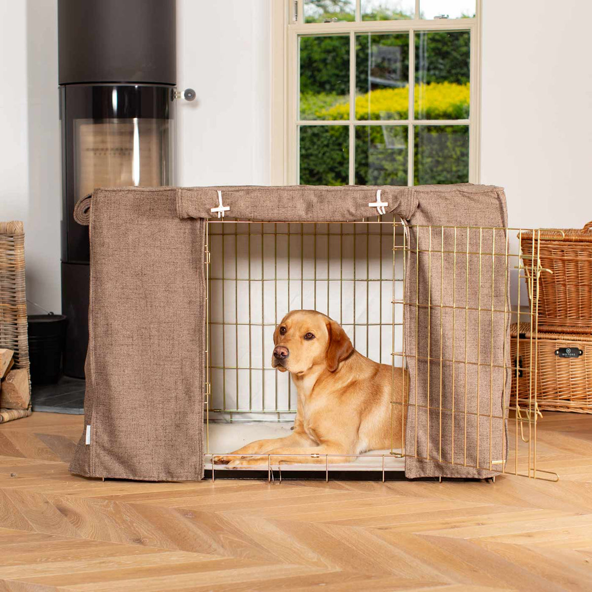 Dog Crate with Crate Cover in Inchmurrin Umber