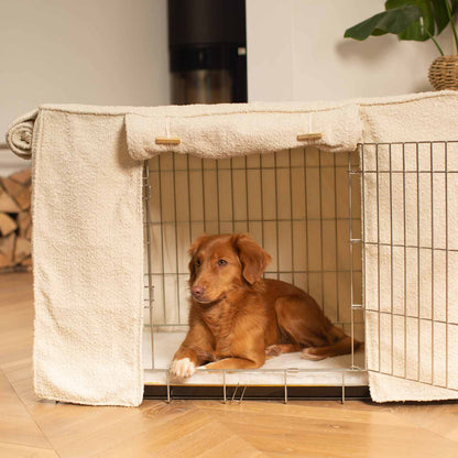 Dog Crate Cover in Ivory Bouclé, view 5