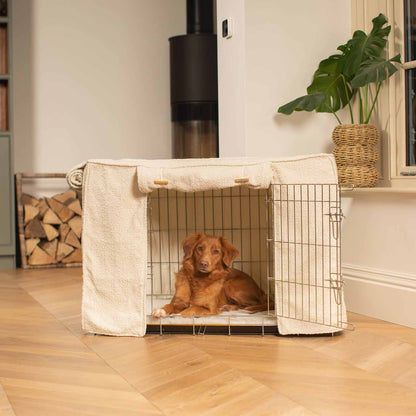 Dog Crate Cover in Ivory Bouclé, view 6