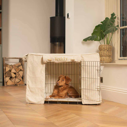 Dog Crate Cover in Ivory Bouclé, view 7