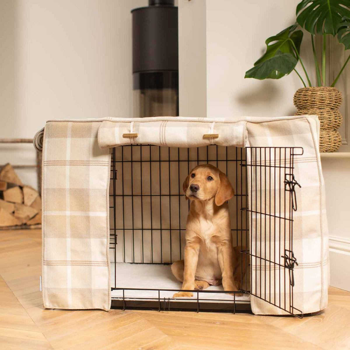 Dog Crate Cover in Balmoral Natural Tweed, view 5