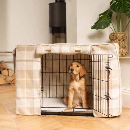 Dog Crate Cover in Balmoral Natural Tweed, view 5