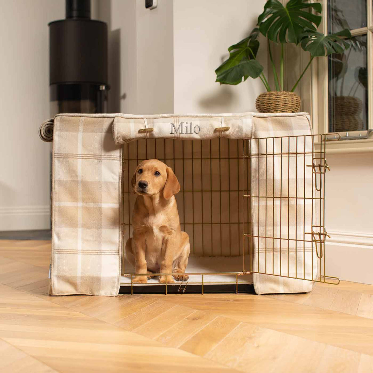 Dog Crate Cover in Balmoral Natural Tweed, view 9